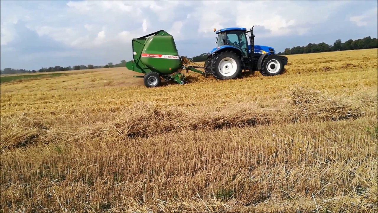 Prasowanie słomy 2018 - New Holland T6050 & Sipma PZ 1832 Prima