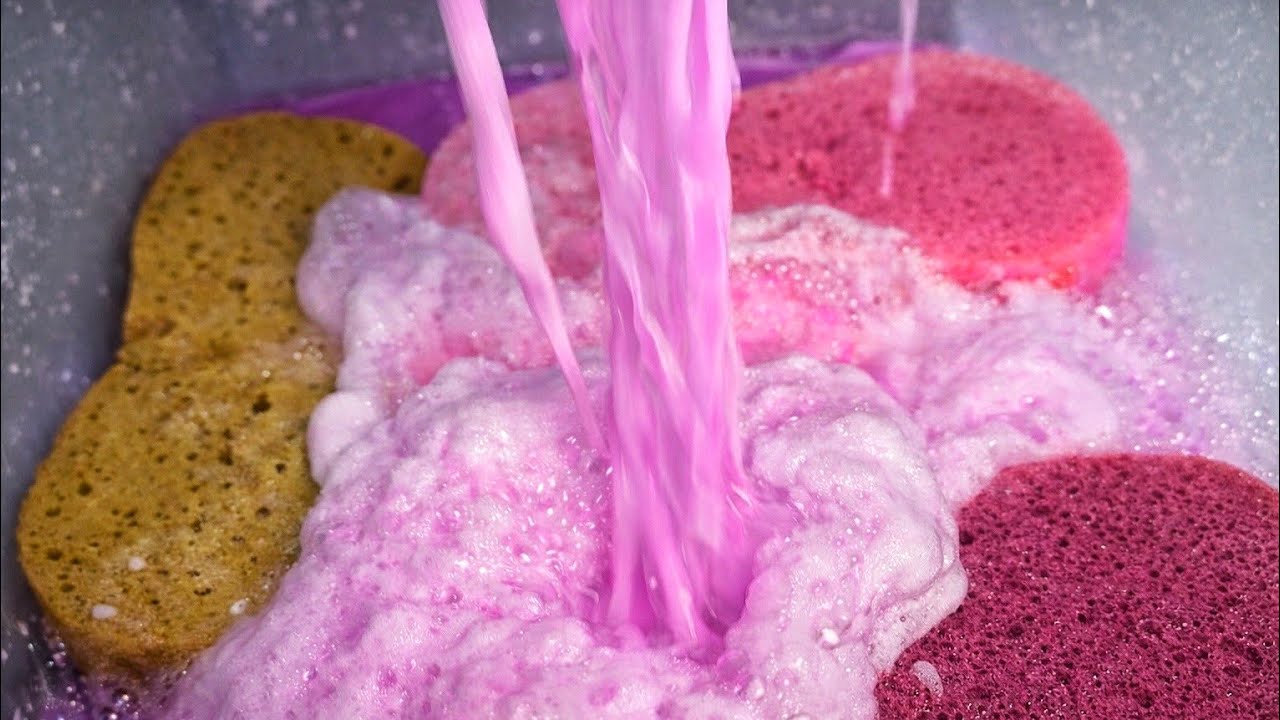 Satisfying ASMR Sponge Resqueezing Settled Mix 😌 👌 