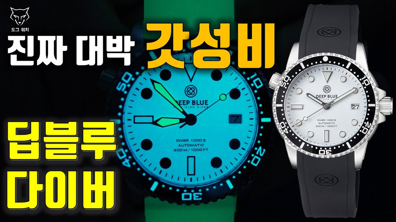 [도그워치 리뷰#54] 진짜 대박 갓성비 딥블루 다이버 1000 리뷰 Deep Blue Diver 40% 할인코드 포함 광고아님 오해마삼ㅋ