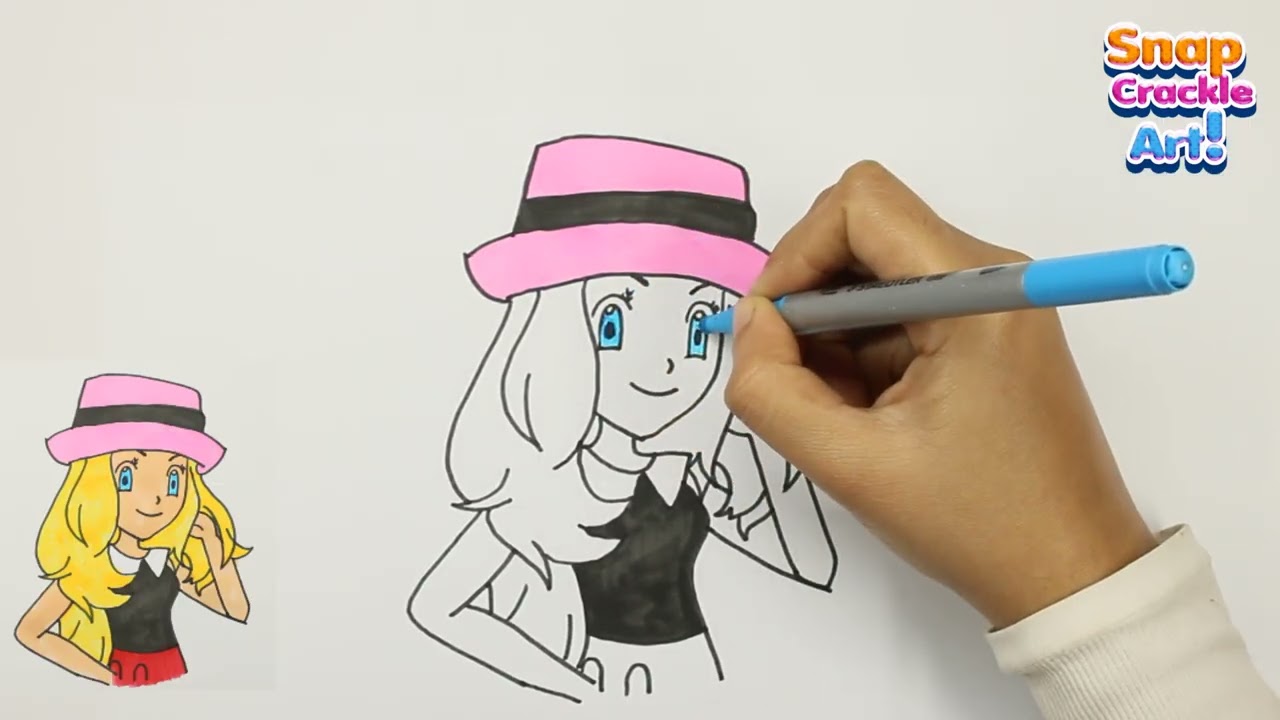 How To Draw Serena Step By Step | Pokémon