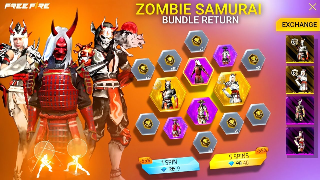 Zombie Samurai Bundle Return 💥 Bloodmoon Event🤯🥳 | Free Fire New Event | FF New Event