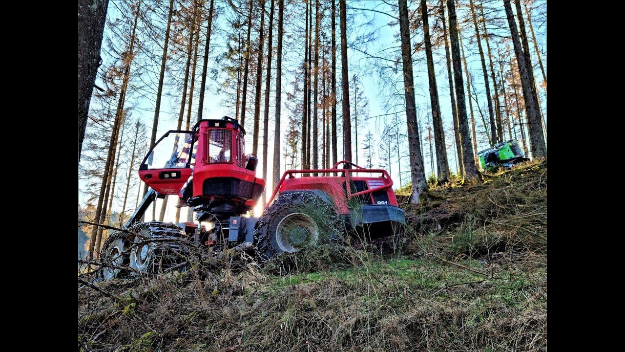 🌲 *Komatsu 951 + T-Winch* • Arbeit im Steilhang • Forstbetrieb D.Wiese • Komatsu 951 am Seil • #1 🌲