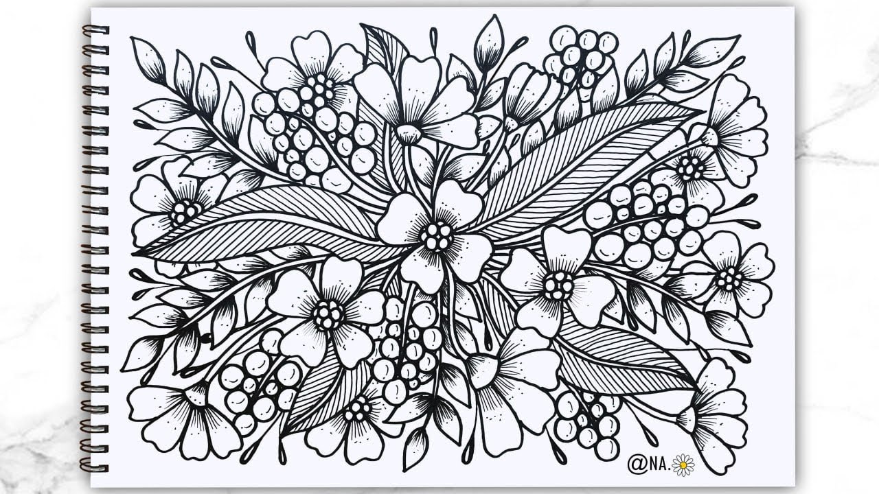 🌸🌼🌿Easy Flower Doodle For Beginners🌱🌸🌼
