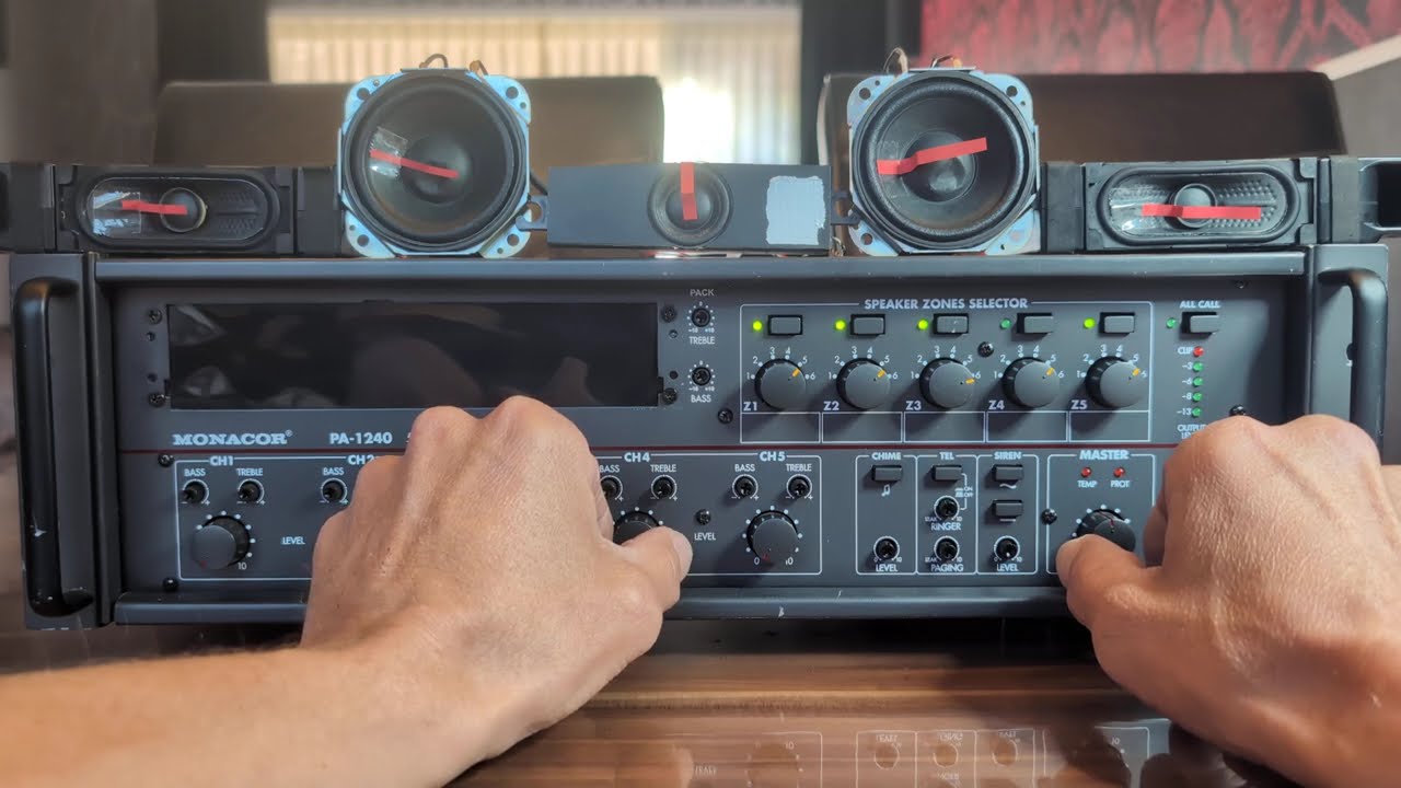 Monacor PA-1240 Receiver. Usefull for karaoke or stores.