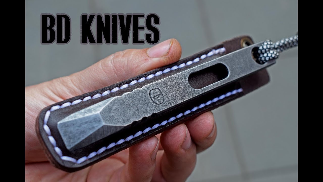 EDC pry bar tool with leather slip #BDknives