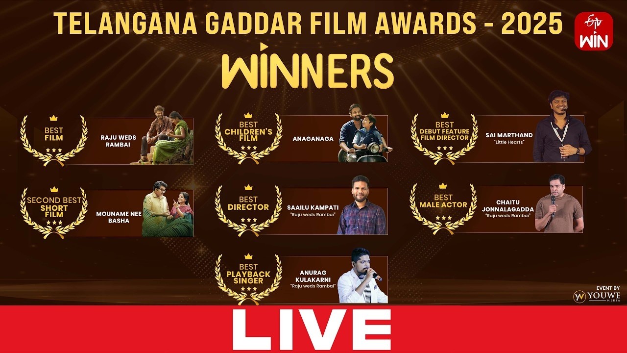 LIVE : ETV Win Dominates Gaddar Film Awards 2025! | 9 Awards for ETV Win Movies