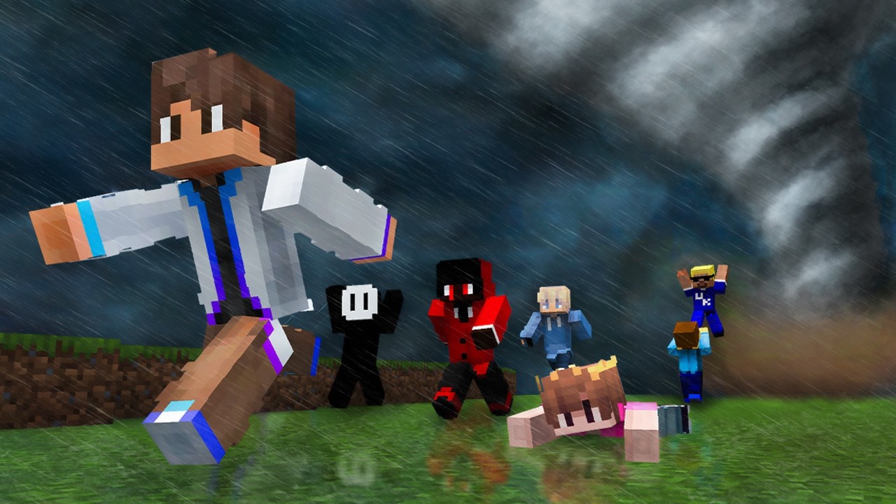 6 Players Surviving the WORST Tornadoes Minecraft Has Ever Seen