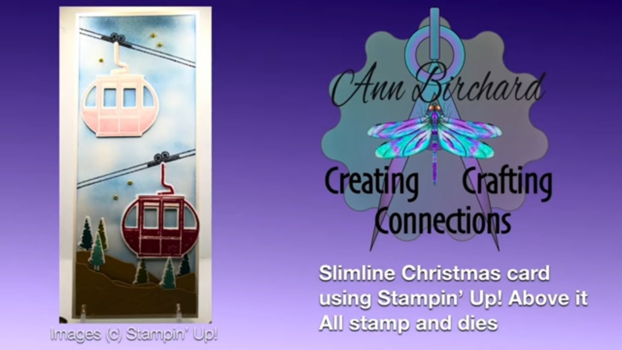 Slimline Christmas card using Stampin' Up! Above it All stamp set and dies