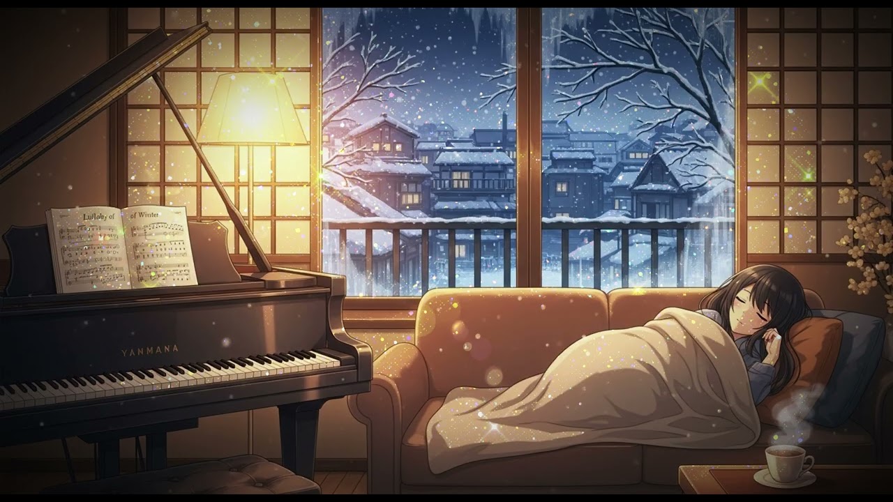 A Silent Winter Night Filled with Soft Japanese Piano | Relaxing, Relief, Study, Deep Sleep Music