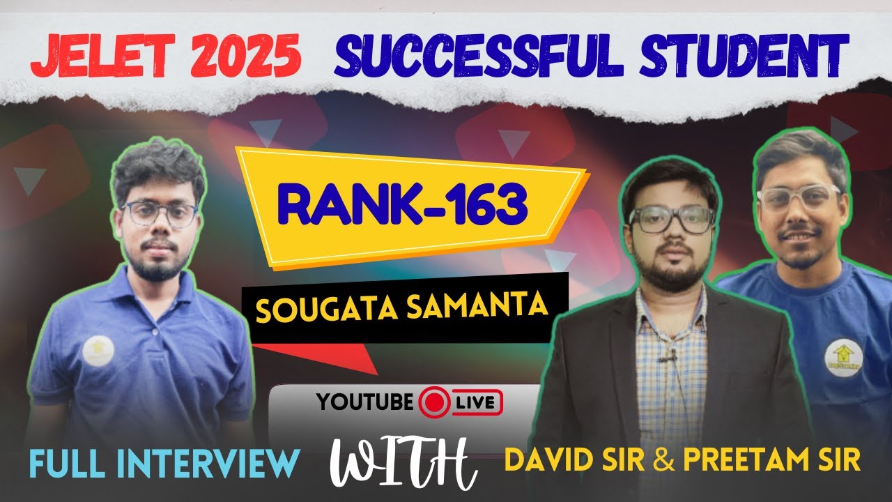 JELET 2025 Successful Student Sougata Samanta Interview|| #easy2learning  #jelet2025