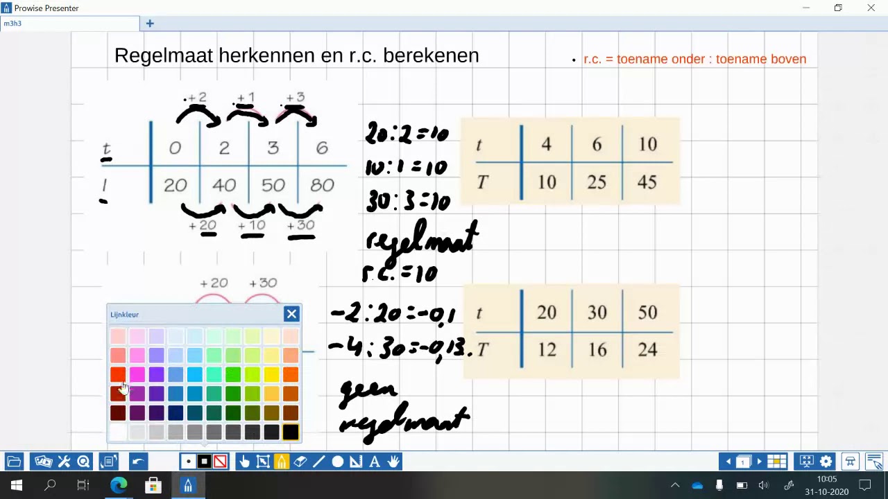 regelmaat bepalen en r c  berekenen