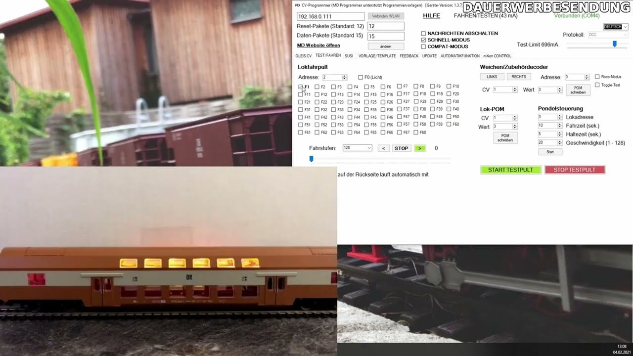 Decoderwerk 60201 Digitalisierung PIKO 57622 Doppelstockwagen Lichtleiste digital (Produktvideo)