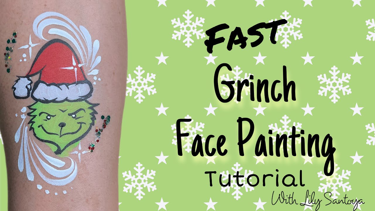 Fast Grinch Face Painting Tutorial #facepainting #makeup #grinch #christmas