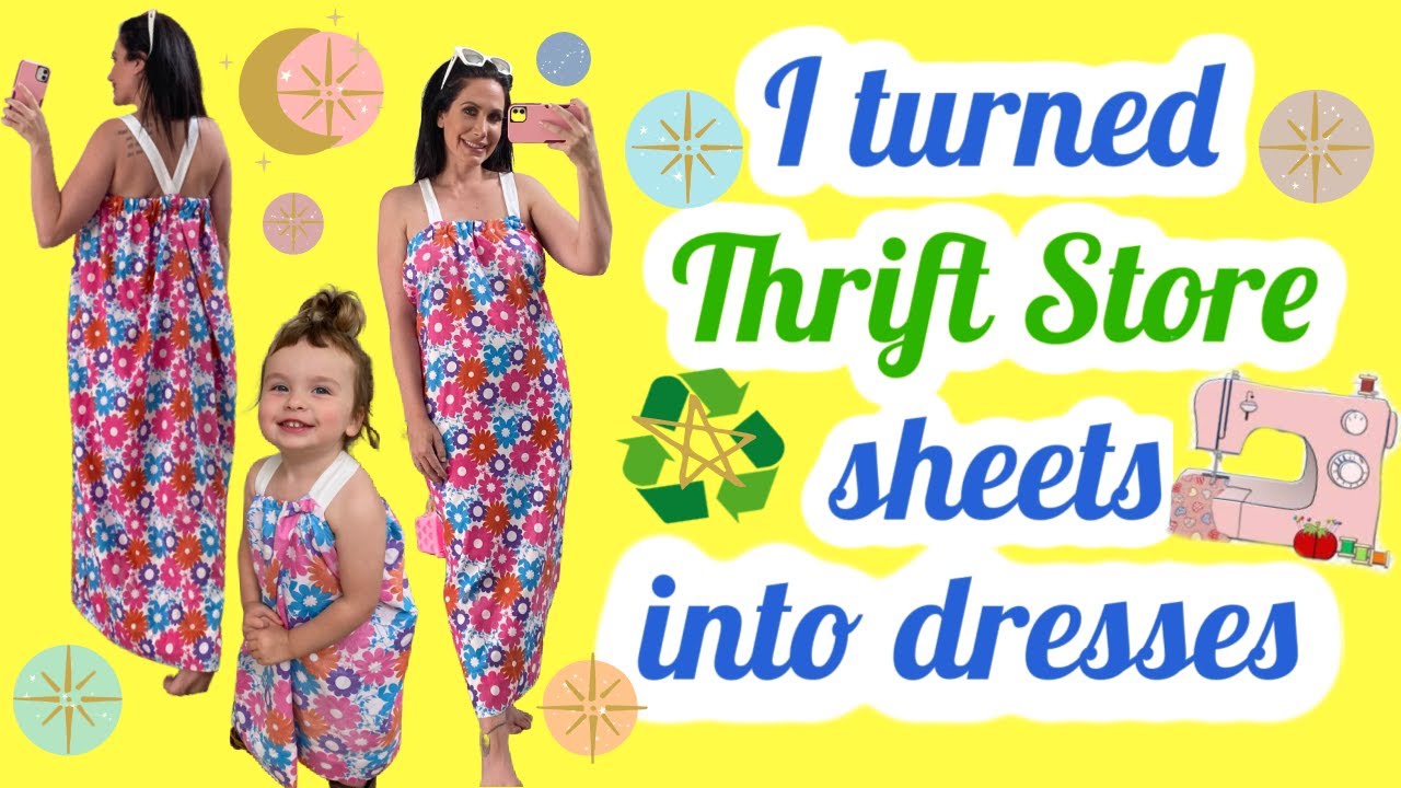 I TURNED THRIFT STORE SHEETS INTO DRESSES // MOMMY N ME PILLOWCASE DRESS TUTORIAL // CHANNON ROSE
