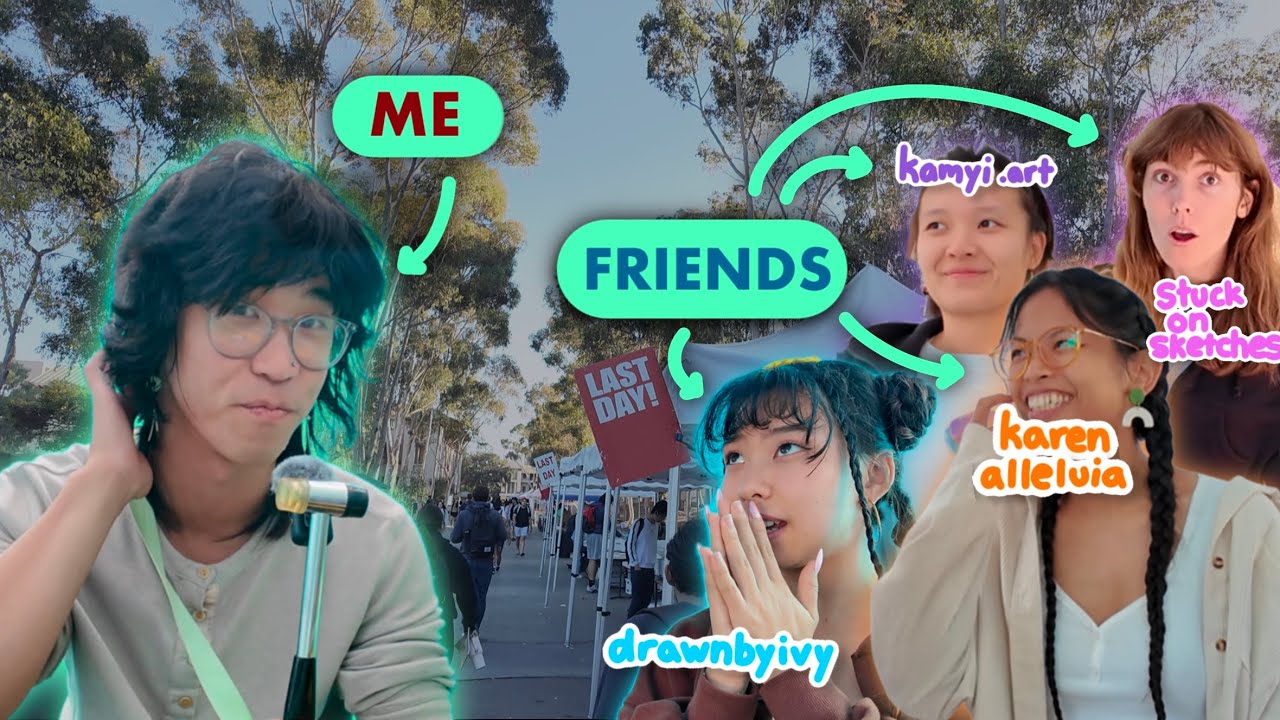 I begged my artist friends to try a COLLEGE FAIR with me... and it went well??? | Artist Alley Vlogs