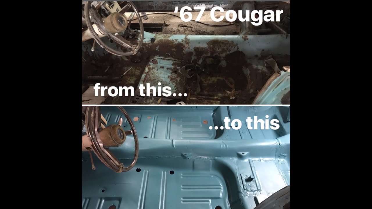 Ремонт ржавого пола на Cougar 67 года за 300 долларов