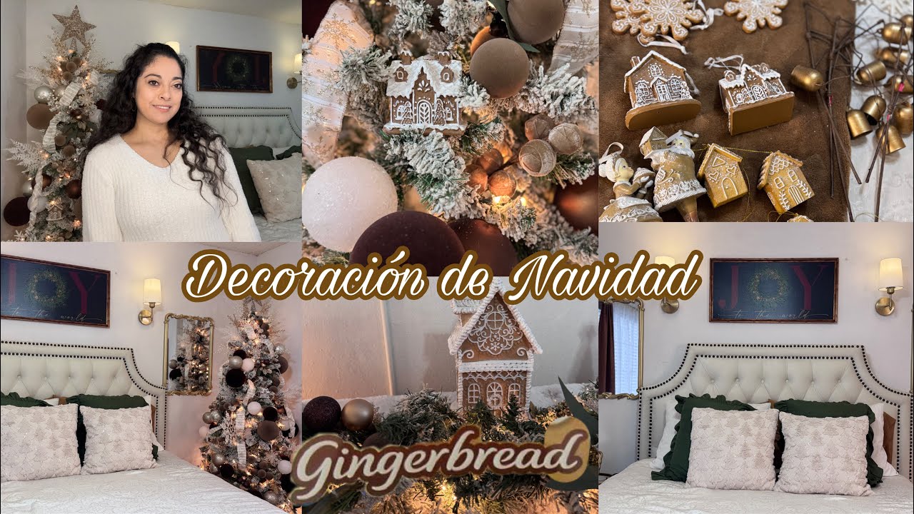 Decoración de Navidad 🎄 Decoración Gingerbread🪅Arbol Nevado ❄️ 