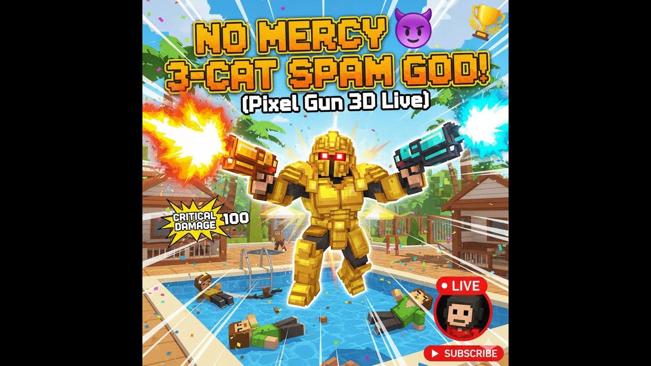 NO MERCY 😈 3-CAT SPAM GOD! (Pixel Gun 3D Live)
