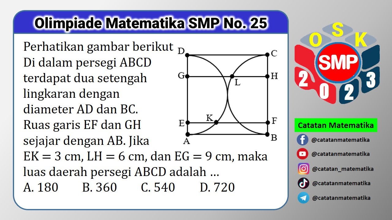 Pembahasan Soal OSN-K SMP 2023 No. 25 -Olimpiade Matematika SMP Tingkat Kabupaten-Catatan Matematika