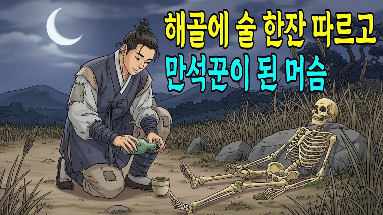해골에 술 한잔 따르고 만석꾼이 된 나무꾼 머슴. #야담 #야화 #옛날이야기 #나무꾼 #머슴 #민담