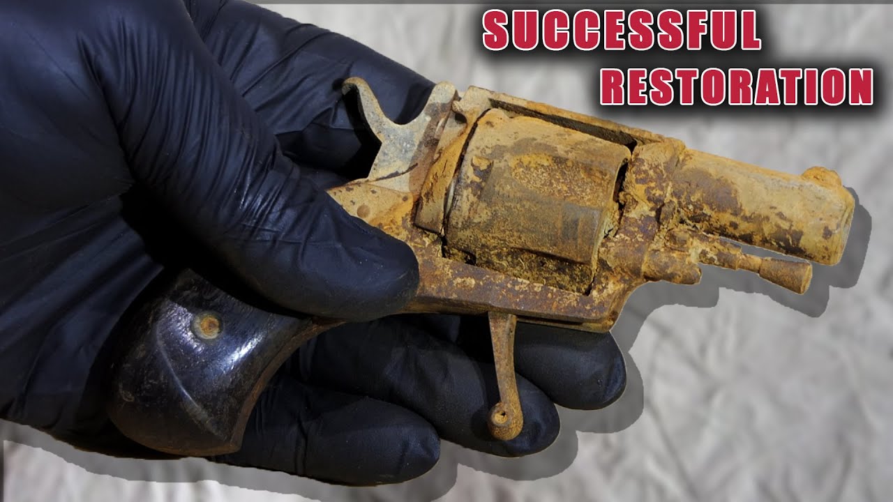 RESTAURATION A 100 % DU PISTOLET BULLDOG 38 SPECIAL 1868 TROUVÉ A LA PECHE A L'AIMANT A PARIS