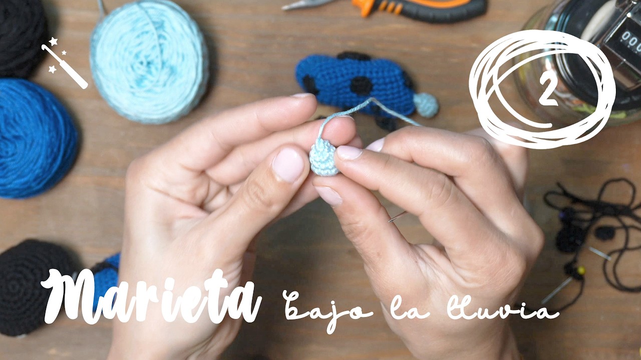 Marieta bajo la lluvia 🐞💧 - Parte2 | Élitros + Antenas + Gotita #crochet #amigurumi