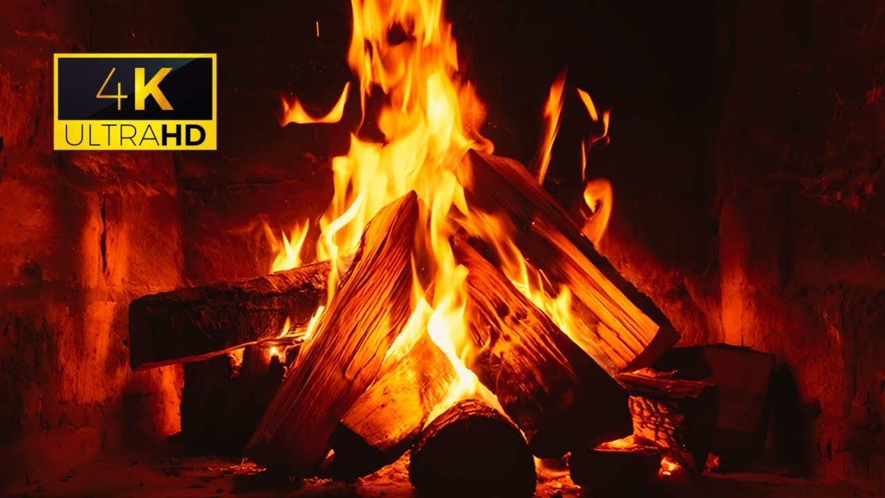 ATEŞ SESİ & Ş&Ouml;MİNE G&Ouml;R&Uuml;NT&Uuml;S&Uuml; - Rahatlatıcı Ateş Sesi - Fireplace Fire Relaxing Sound - 4K