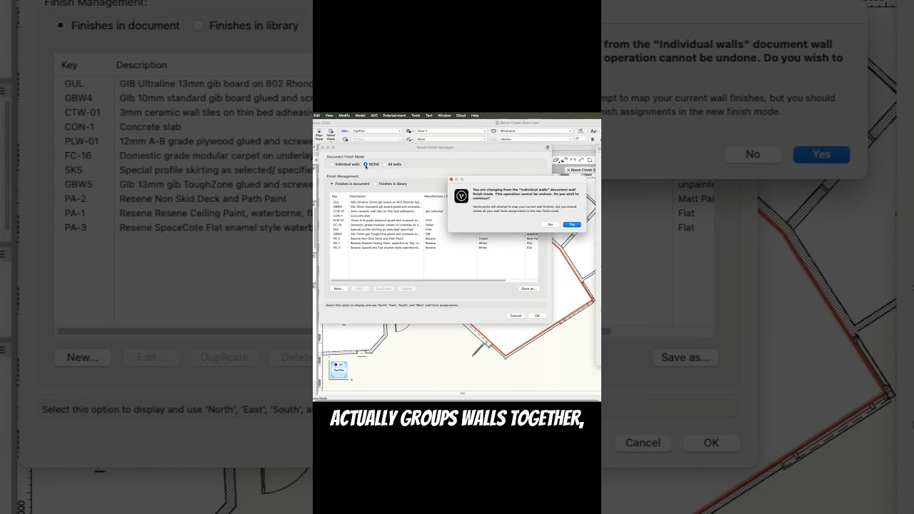 Room Finish All Walls  #jonathanpickup #vectorworks