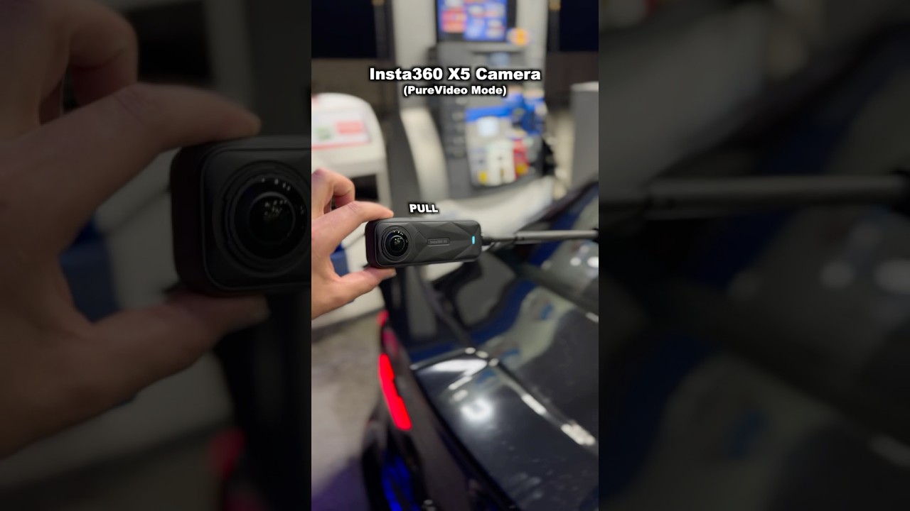 PureVideo Mode On The Insta360 X5 Goes Crazy 😳 #insta360 #x5 #cars