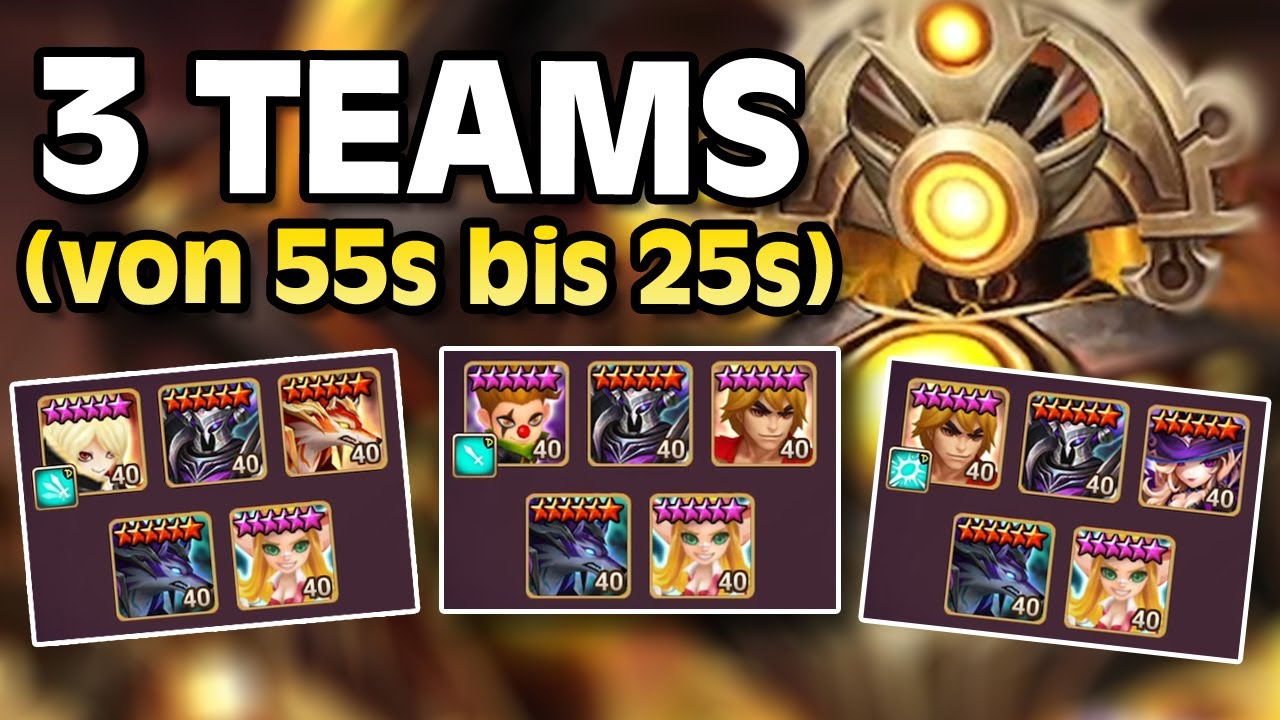 BIS ZU 25 SEKUNDEN SCHNELL! | 3 Teams im Eisernen Dungeon Abyss Hard | Summoners War Deutsch