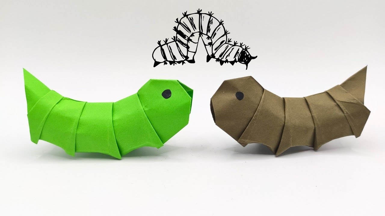 Easy Origami CATERPILLAR 🐛 How to make a paper caterpillar