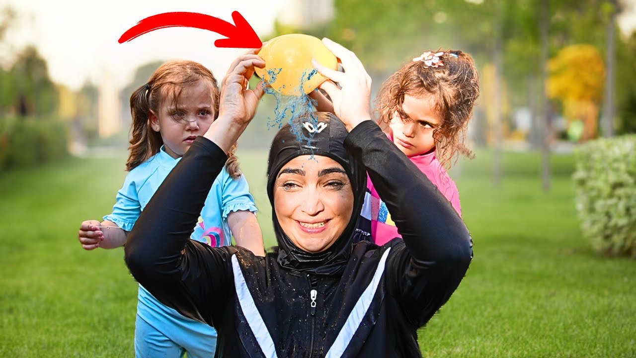 تحدي  البالون المائي تحول الى كارثة ! جرحو ايد الماما🥹