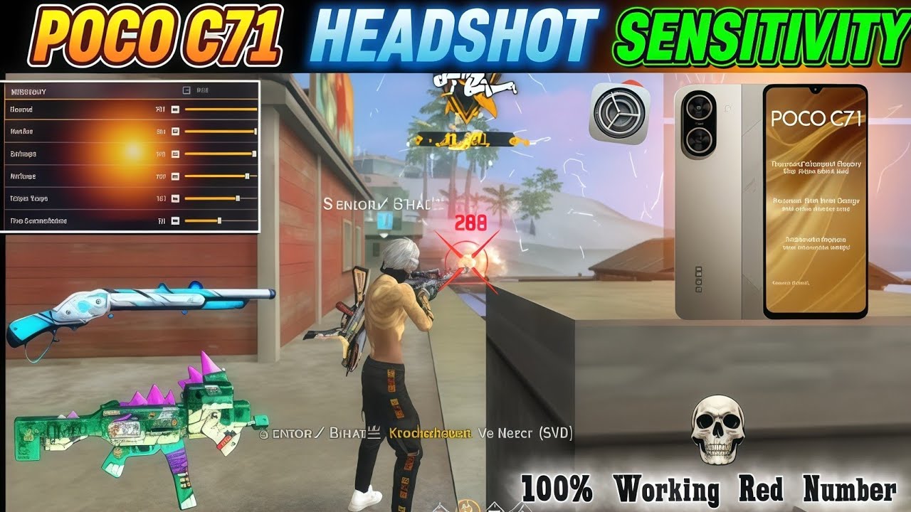 POCO C71 Free Fire Sensitivity+Dpi+Headshot Settings
