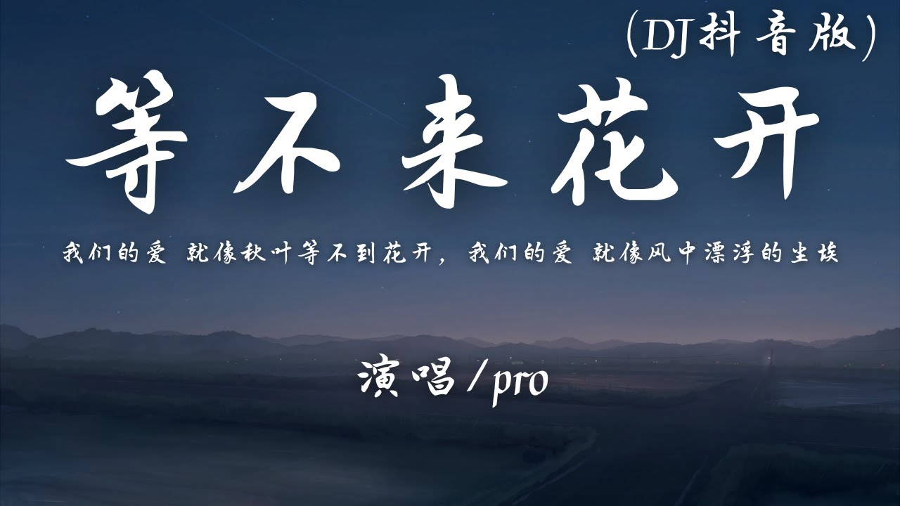 pro - 等不来花开 (DJ抖音版)『我们的爱 就像秋叶等不到花开，我们的爱 就像风中漂浮的尘埃。』【動態歌詞】♪
