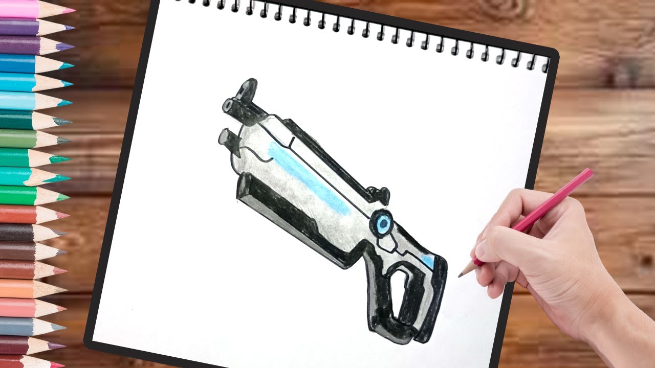 How to draw weapon roblox rivals : Energy Rifle in step by step
