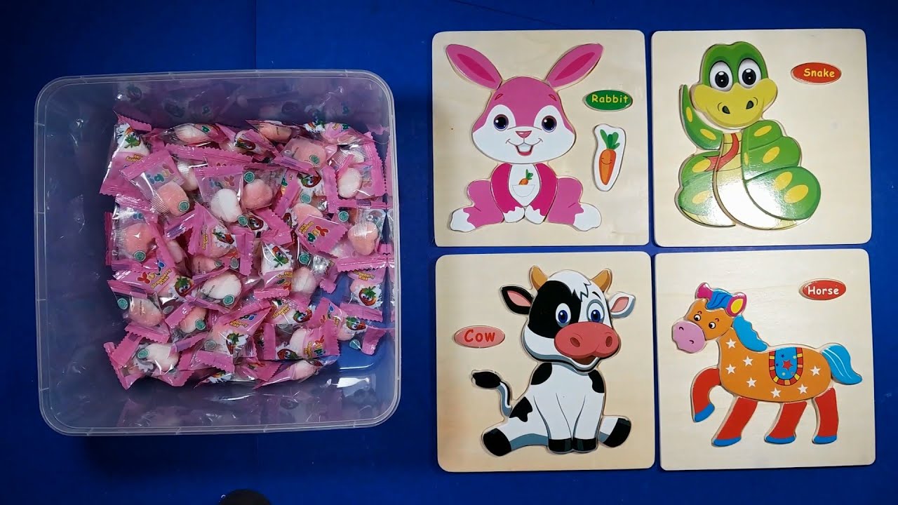 Mainan Puzzle Sapi Ular Kelinci  Kuda Dalam kotak Permen/Rabbit Snake Cow Horse Puzzle