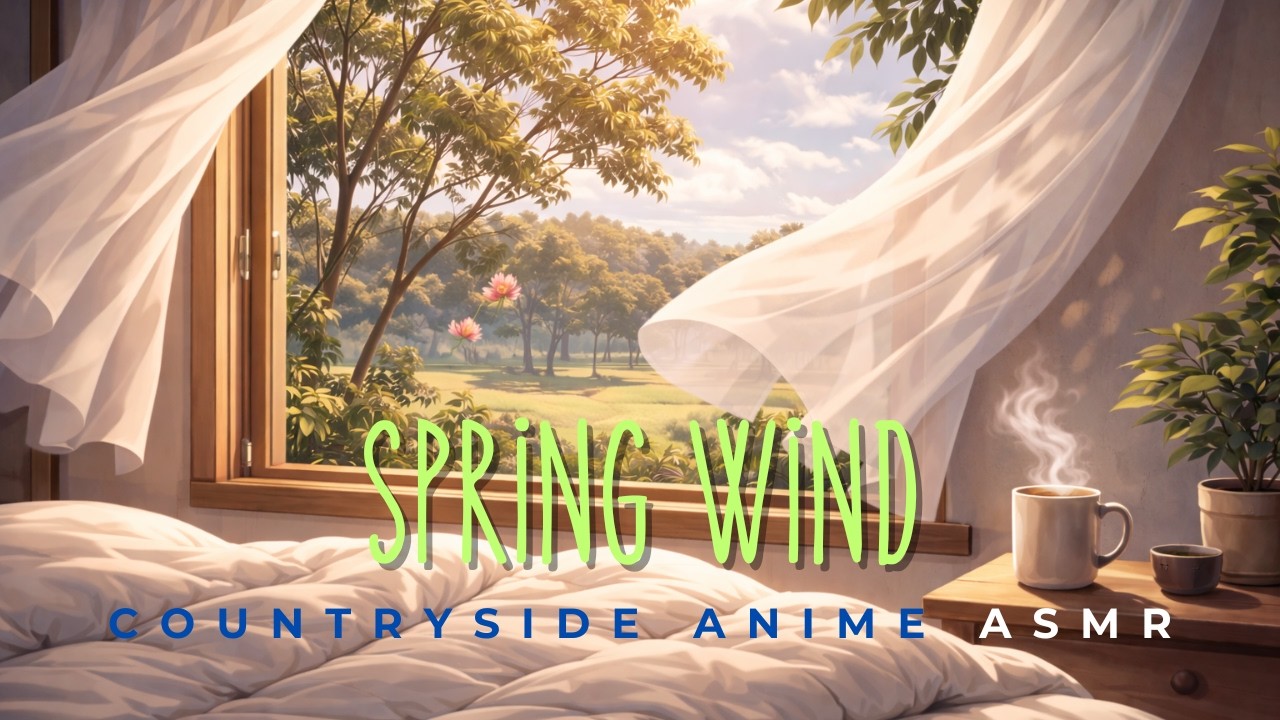 Spring Wind 🌿 Countryside Anime ASMR (No Talking, Just Wind)