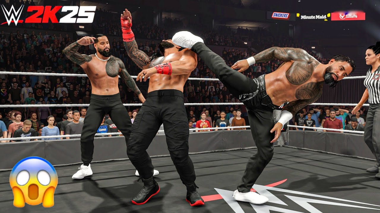 Jey Uso and Jimmy Uso destroys Roman Reigns at Monday Night Raw | WWE 2K25 Gameplay