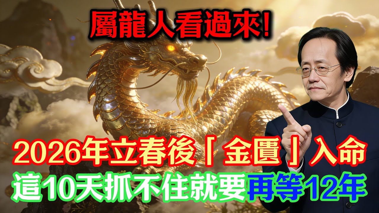 屬龍人看過來！2026年立春後「金匱」入命，這10天是翻身關鍵，抓不住就要再等12年！#倪海廈 #命理 #生肖 #運勢