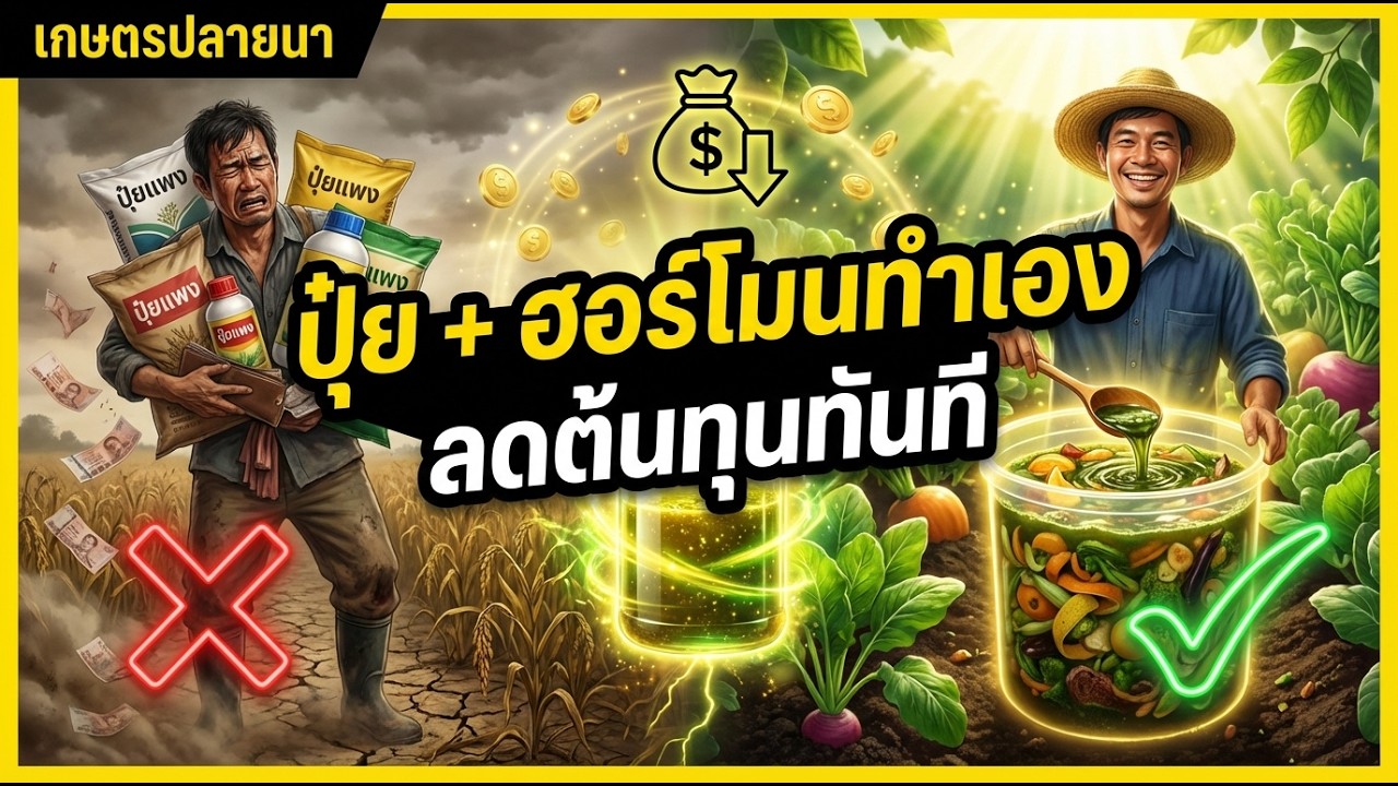 สูตรปุ๋ย + ฮอร์โมนพืช ทำเอง ลดต้นทุนทั้งสวน