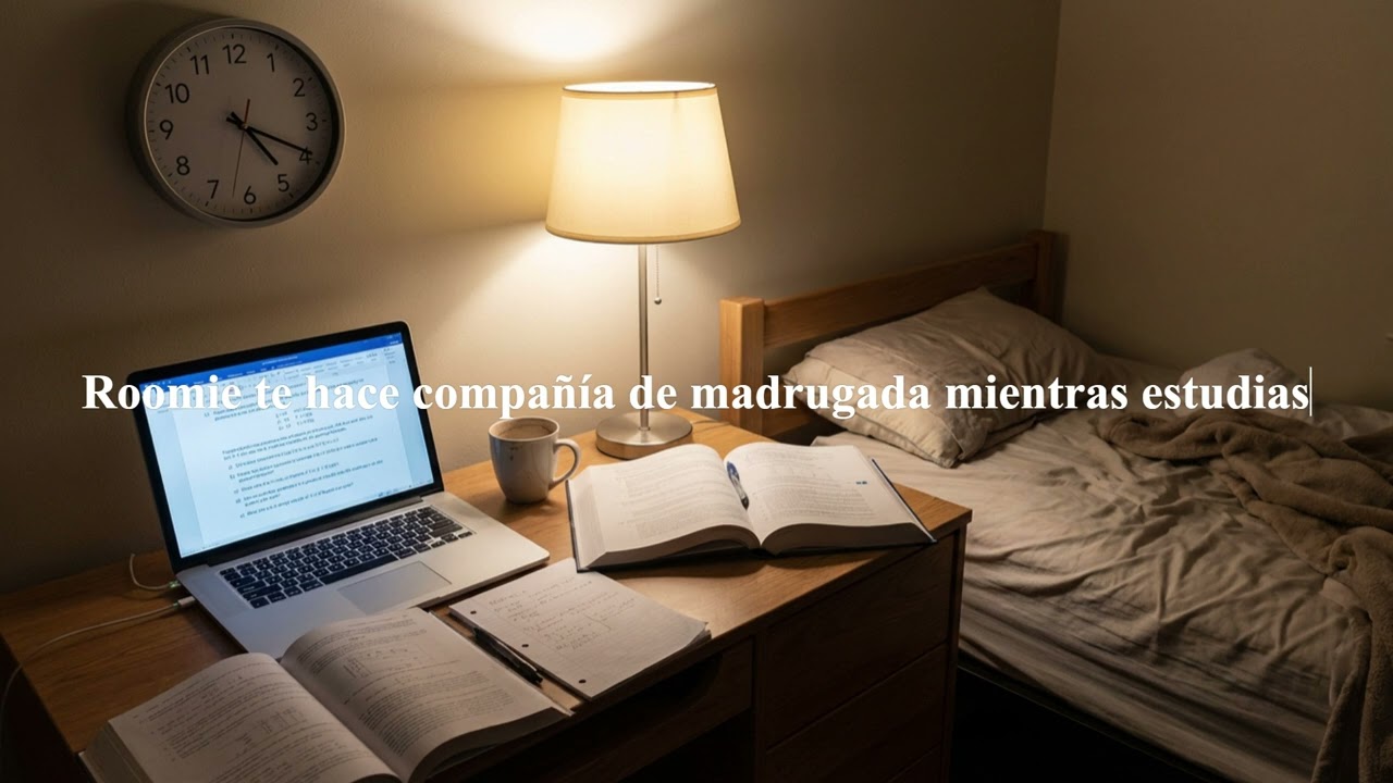 Roomie te hace compañía de madrugada mientras estudias | ASMR Roleplay