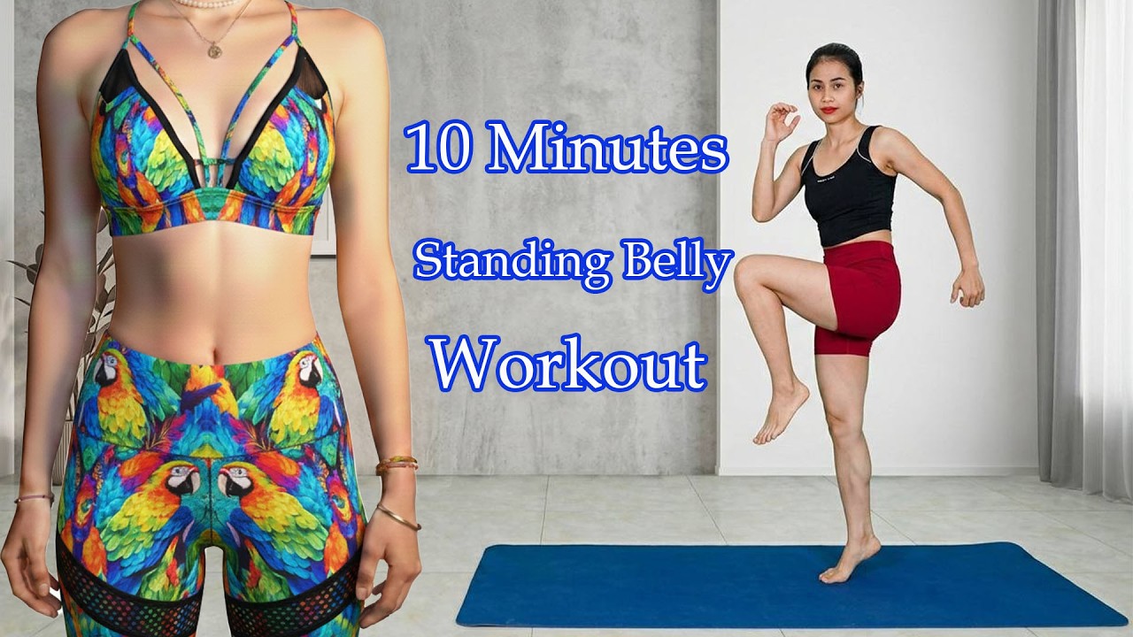 10 MIN Easy Standing Belly Fat Workout for Beginners, Workout At Home| No Jumping, No Equipment