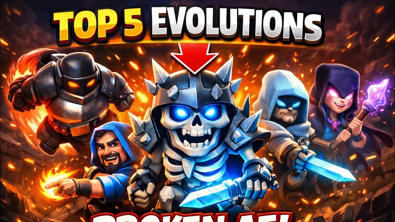 “Top 5 BEST Evolutions in Clash Royale! 🔥 Broken Cards Ranked” #clashroyale #viral 