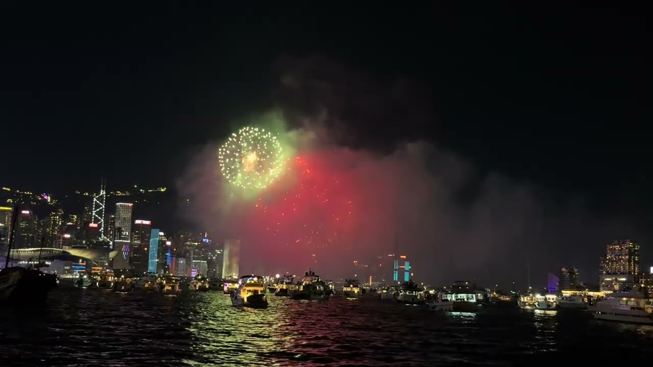 Fireworks of National Day in Hong Kong