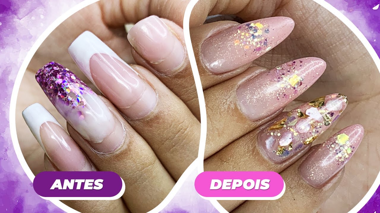 TRANSFORMAÇÃO NAS UNHAS DE FIBRA DE VIDRO (FORMATO ALMOND)