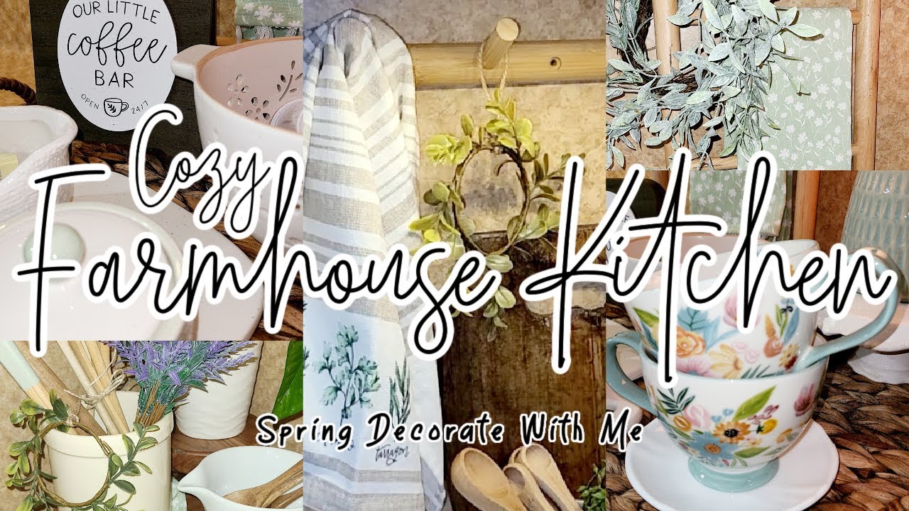 *NEW* COZY FARMHOUSE KITCHEN DECORATE WITH ME / NEUTRAL SPRING KITCHEN DECOR IDEAS / ROBIN LANE LOWE
