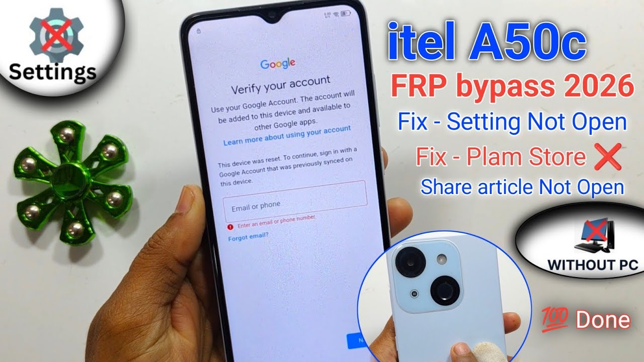 Itel A50c (A669L) Frp Bypass 2026/Unlock - Share article Not Open/Settings Not Open - Without PC