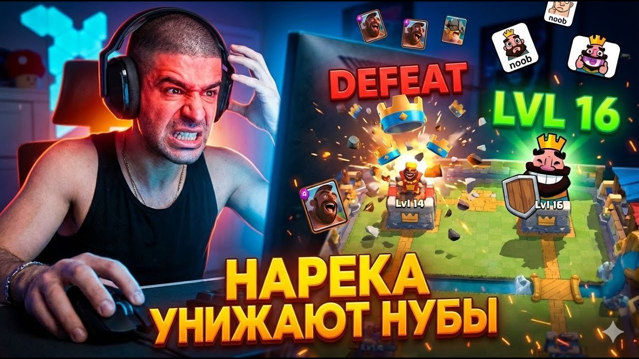 Нарек ПРОИГРАЛ ПОЧТИ ВСЕМ ПЕРЕКАЧАНЫМ ГРИБАМ В Clash Royale клеш Рояль нарезки NarekCR