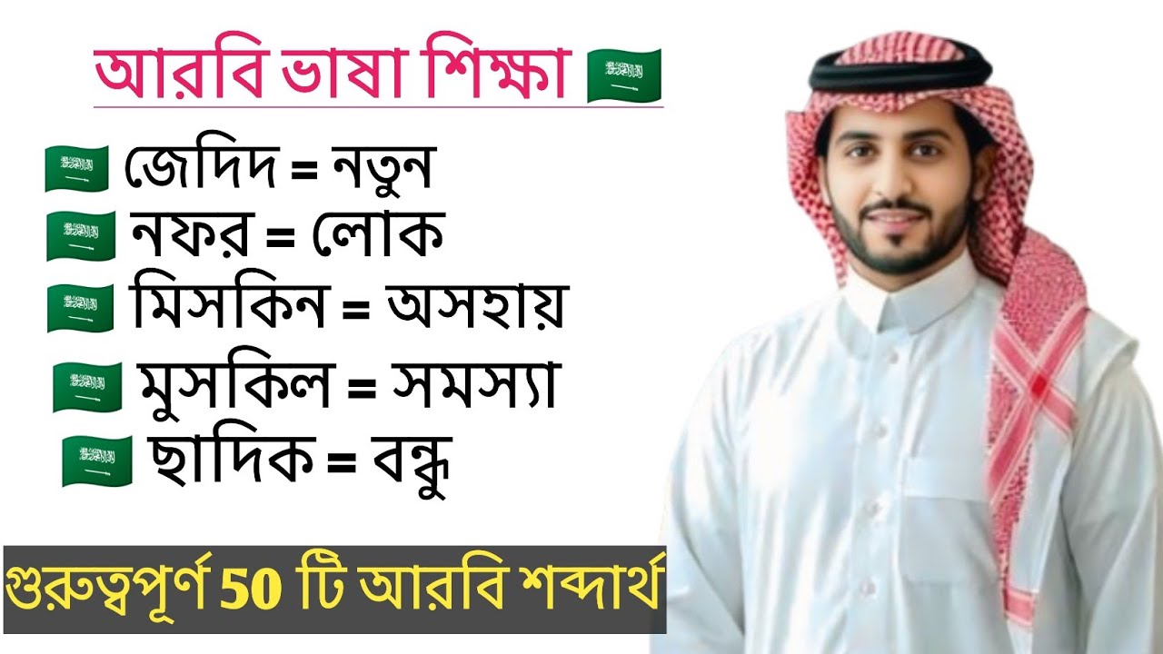 নতুনদের জন্য গুরুত্বপূর্ণ আরবি ভাষা শিক্ষা ।Important Arabic language learning for beginners.