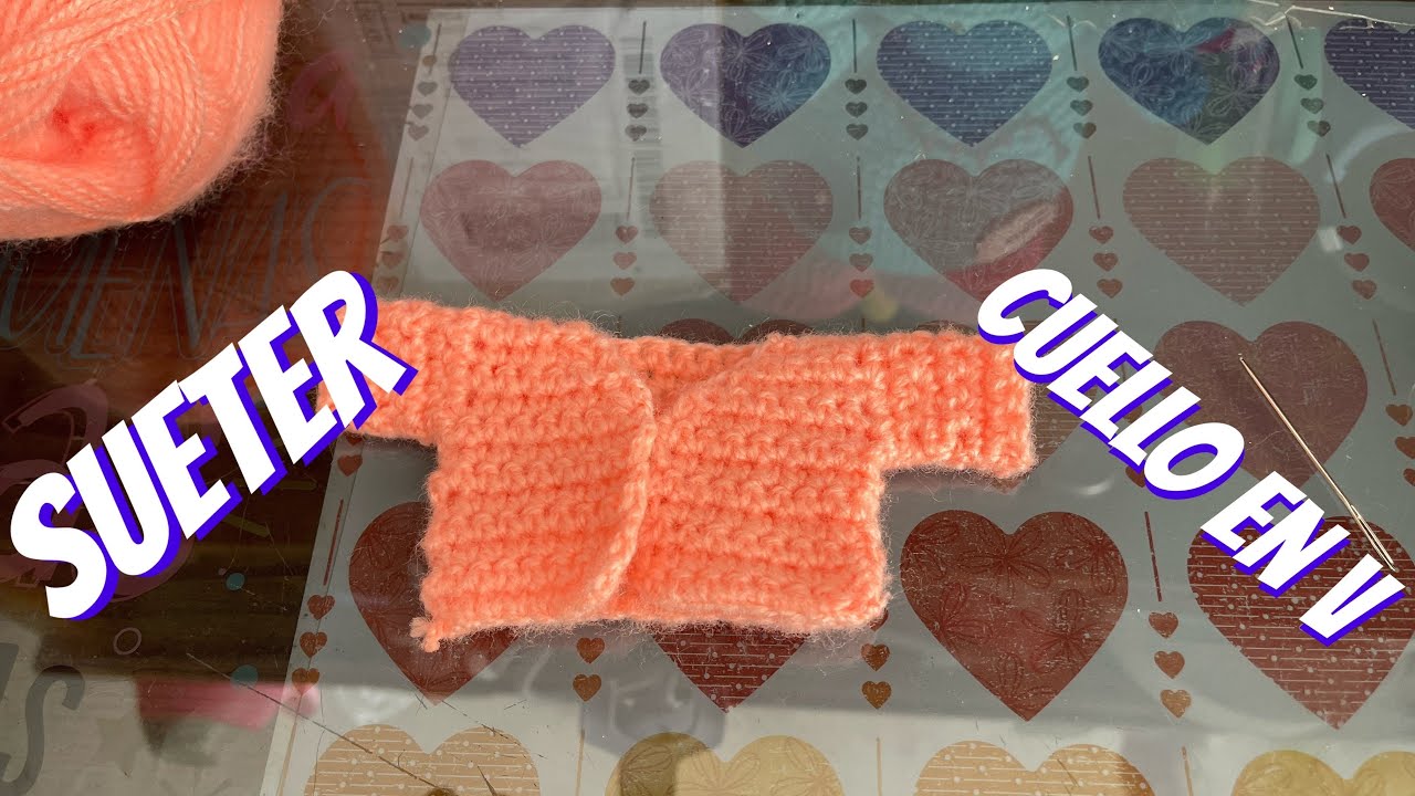 Cómo tejer ropita SUÉTER CUELLO V para amigurumis paso a paso tutorial (subtítulos)